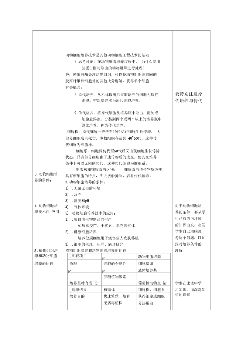 生物《动物细胞培养和核移植技术》教案(新人教版选修3).docx_第2页