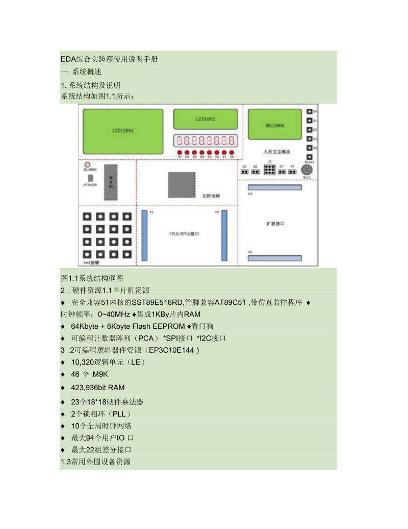 EDA综合实验箱使用手册.docx_第1页