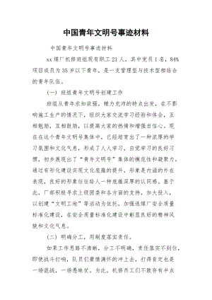 中国青年文明号事迹材料.docx