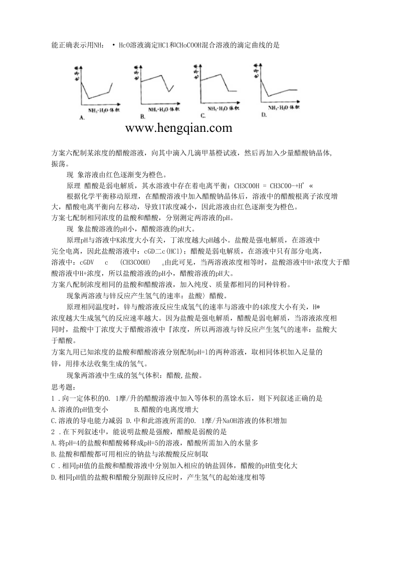 关于醋酸是弱电解质探究.docx_第2页