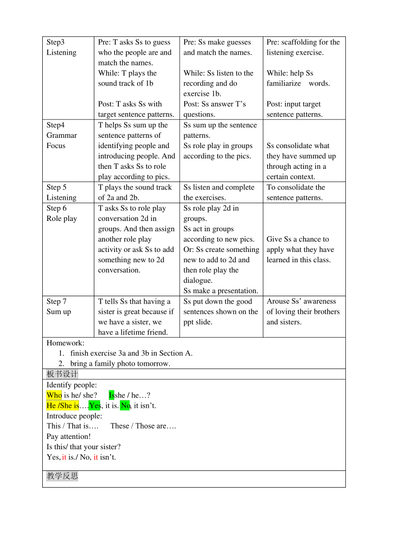 新人教版七年级英语上册Unit2 教案设计Lesson 1.pdf_第2页