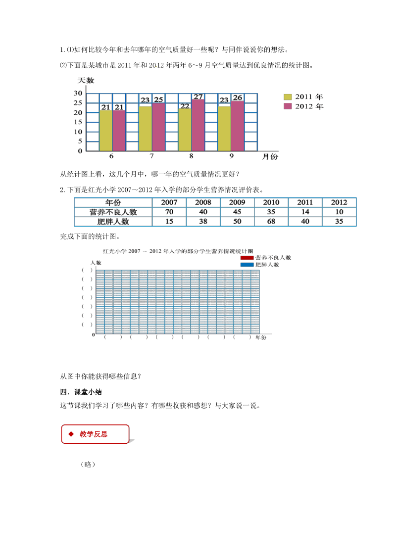 (公开课教学设计)人教版五年级下册数学《复式条形统计图》.pdf_第3页