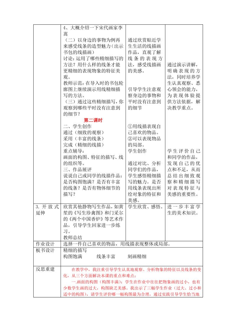 五年级美术《精细的描写》教案.pdf_第2页