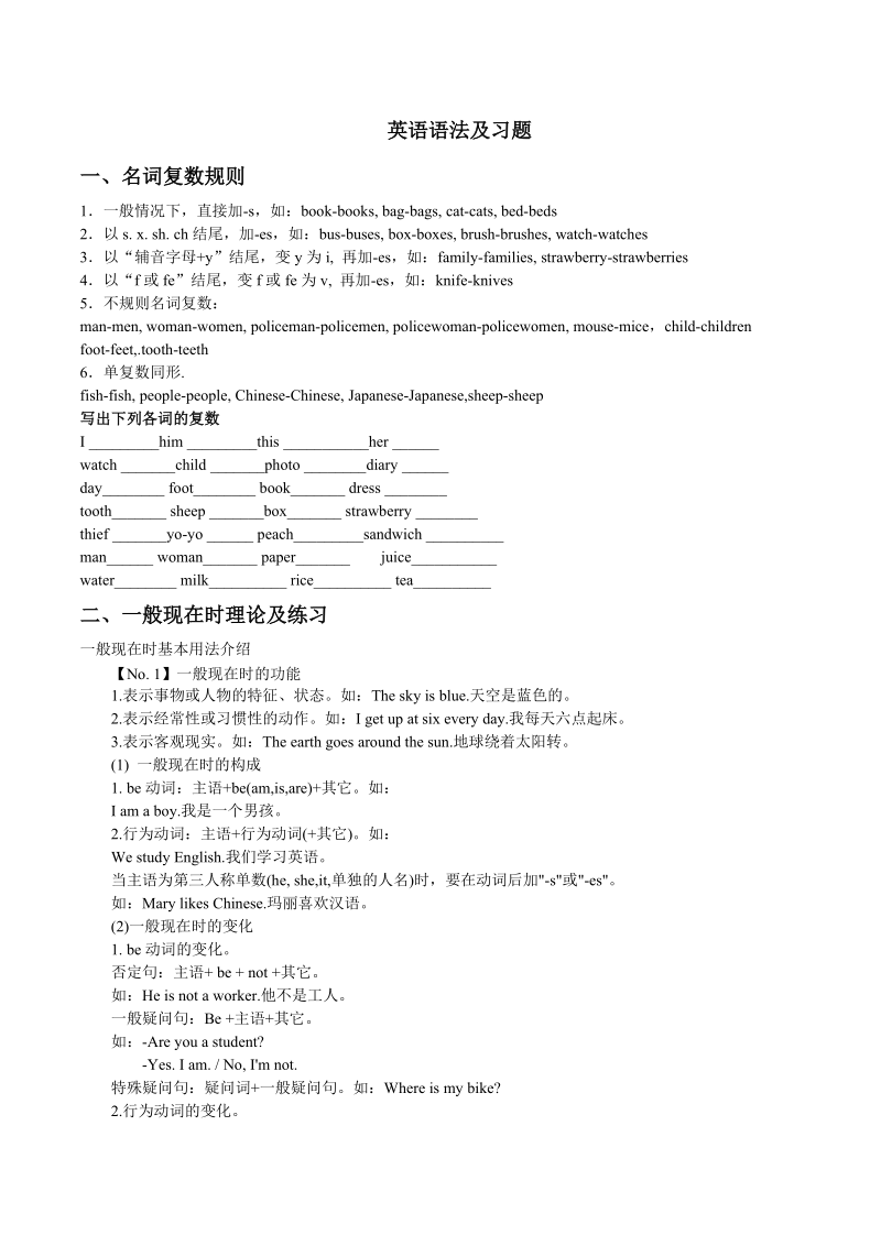 经典英语语法及习题.doc_第1页