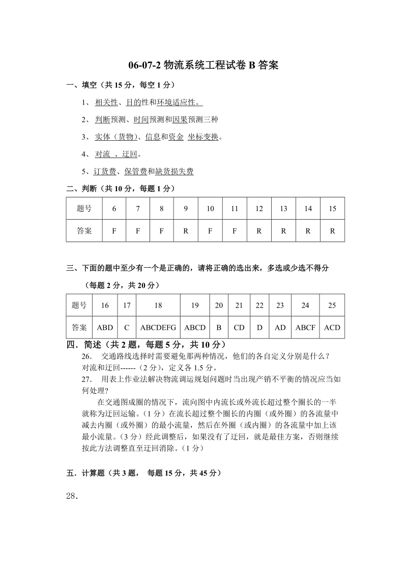 物流系统工程试题B卷答案.doc_第1页