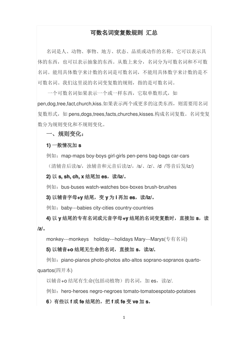 可数名词变复数规则汇总.pdf_第1页