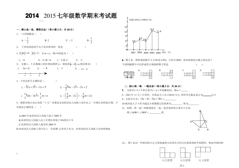 华师大七年级上数学期末考试题.pdf_第1页