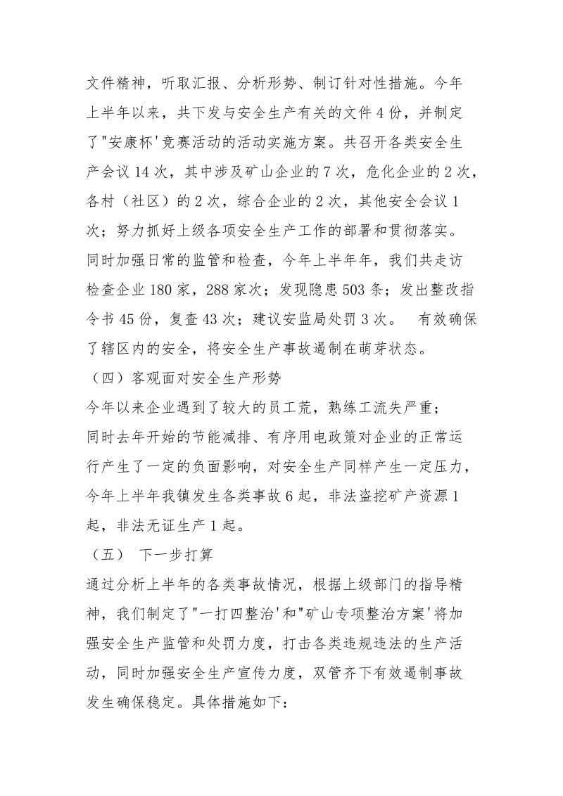 2021年某镇上半年度安全生产工作总结.docx_第2页