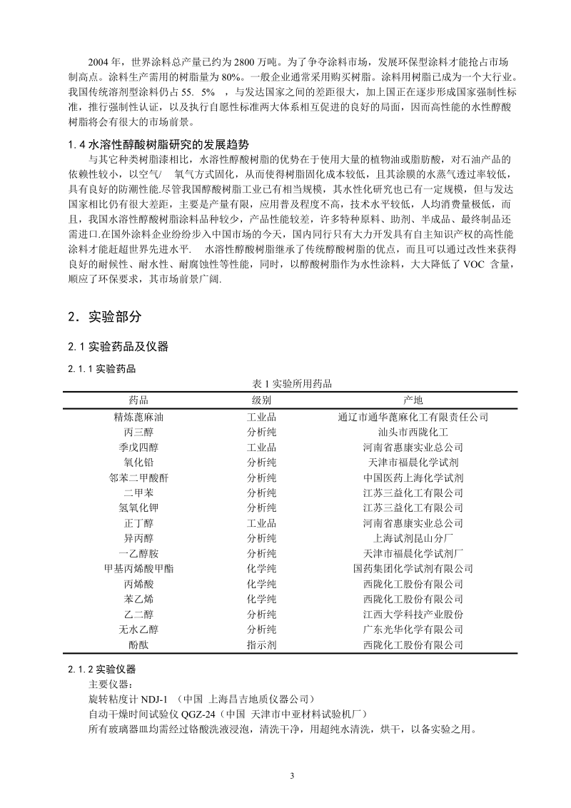 混合脂肪烃类改性水溶性醇酸树脂.doc_第3页