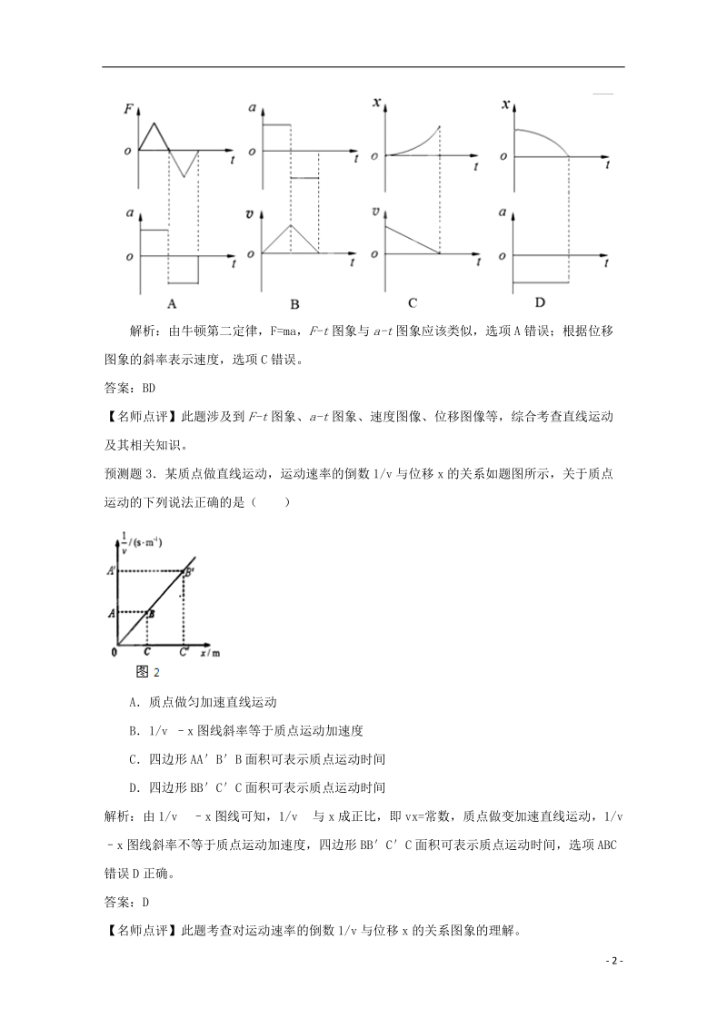 （新课标）2013年高考物理 考前预测核心考点专项突破 运动图像.doc_第2页