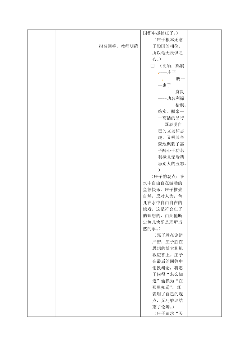 新疆精河县八十二团中学九年级语文下册《庄子故事两则》教学设计 新人教版.doc_第3页