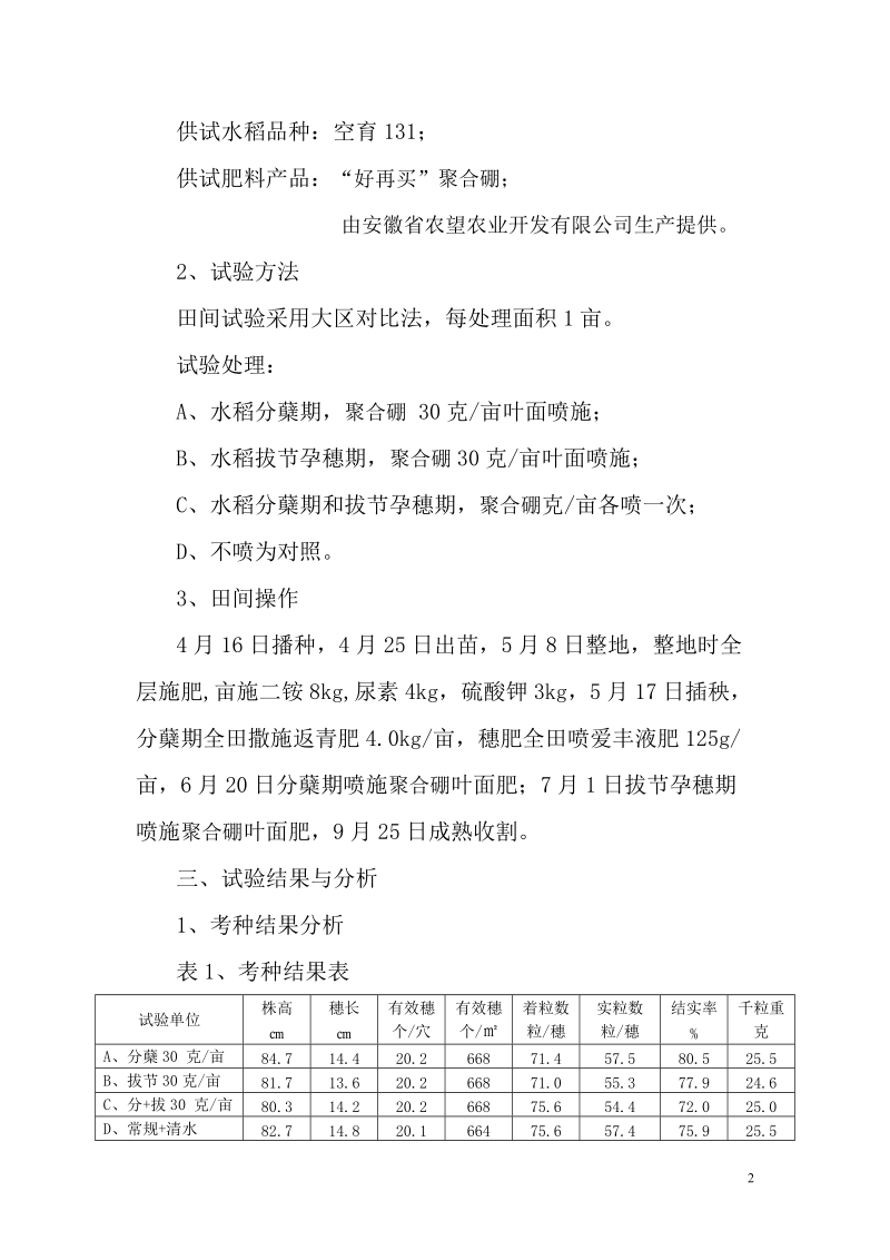 聚合硼水稻试验总结胜利农场科.doc_第2页