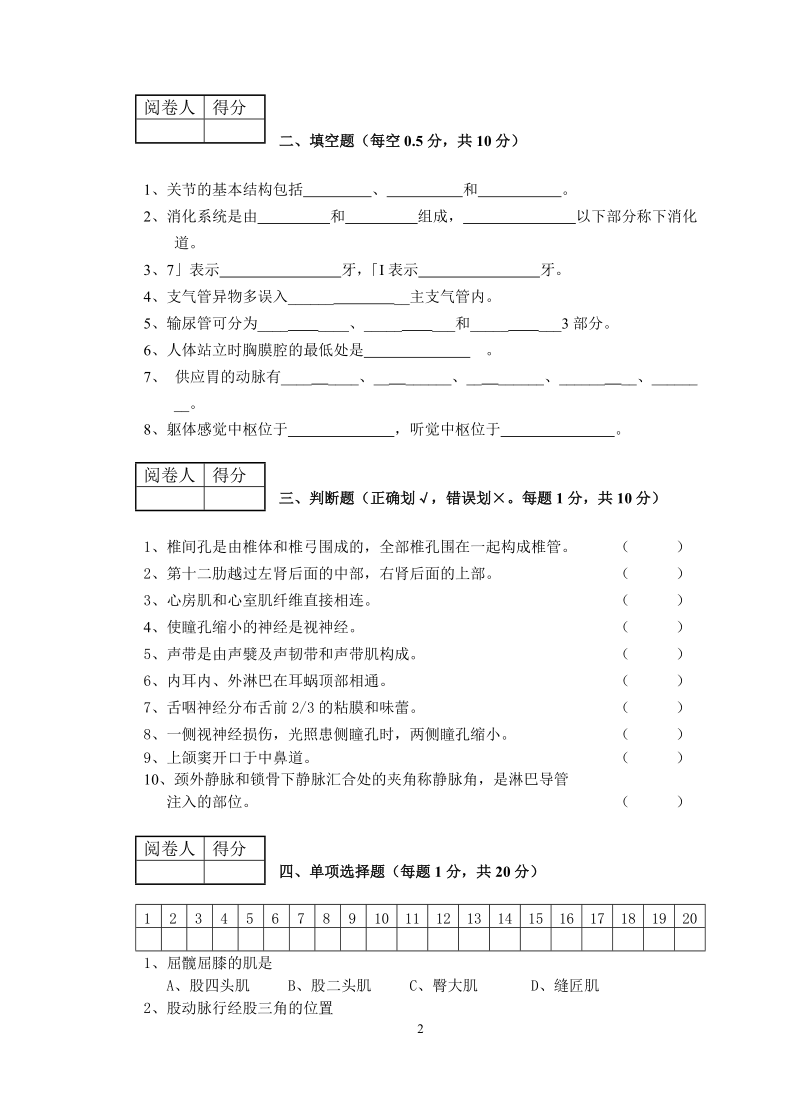 系统解剖学补考试卷.doc_第2页