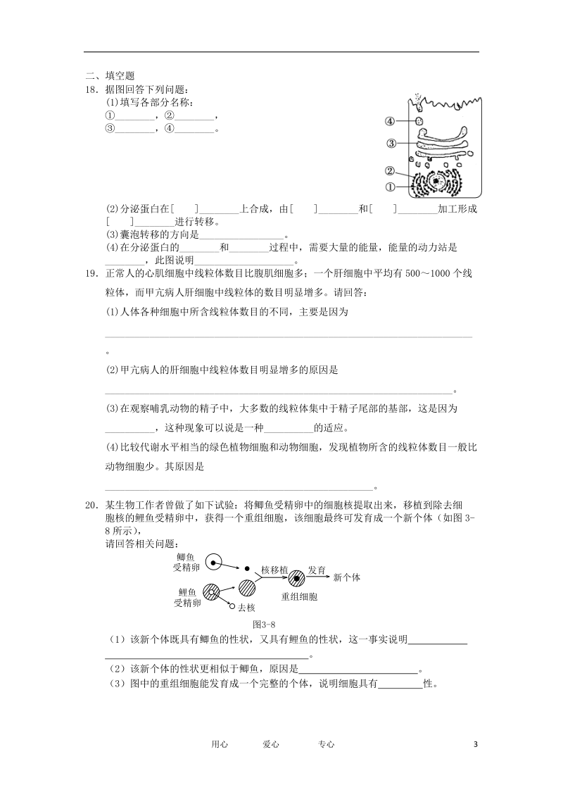 2012高一生物 3.2细胞的类型和结构26每课一练 苏教版必修1.doc_第3页