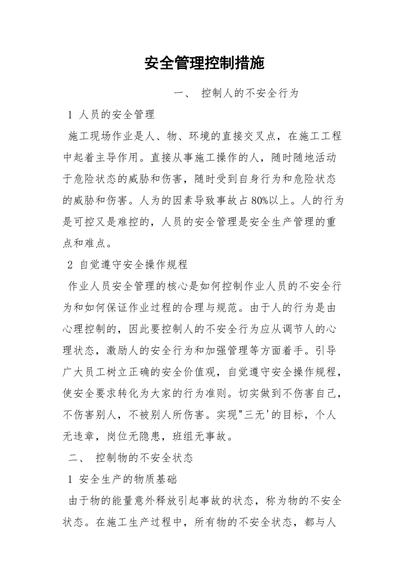 安全管理控制措施.docx_第1页