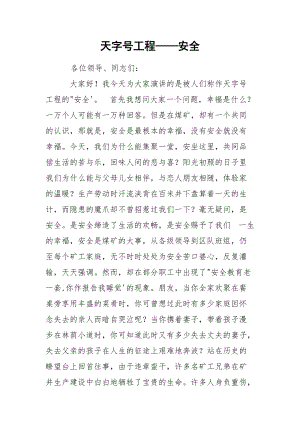 天字号工程——安全.docx