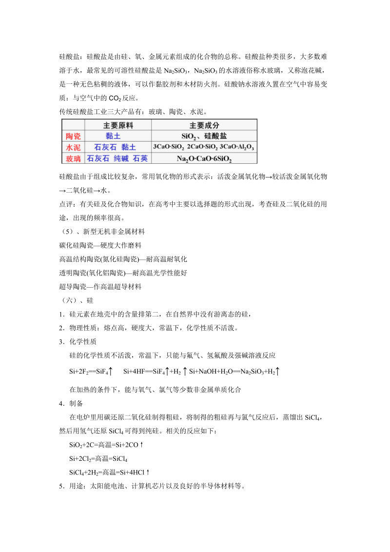 硅及其化合物学生版.doc_第2页