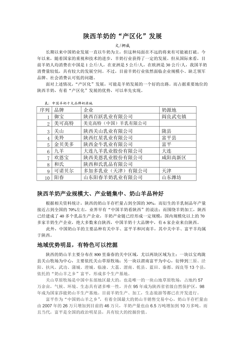 羊奶的奶源基地产区构建设想.doc_第1页