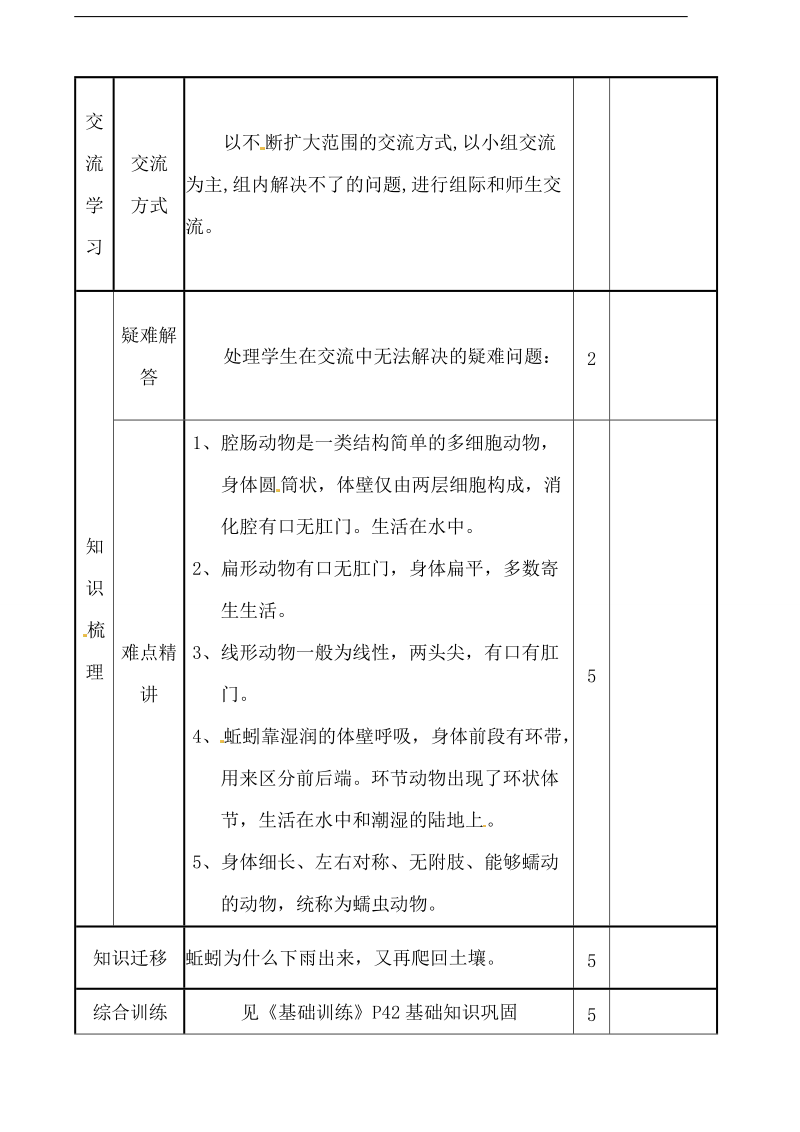 山东省滨州市邹平实验中学七年级生物《无脊椎动物主要类群》教案（1） 新人教版.doc_第3页