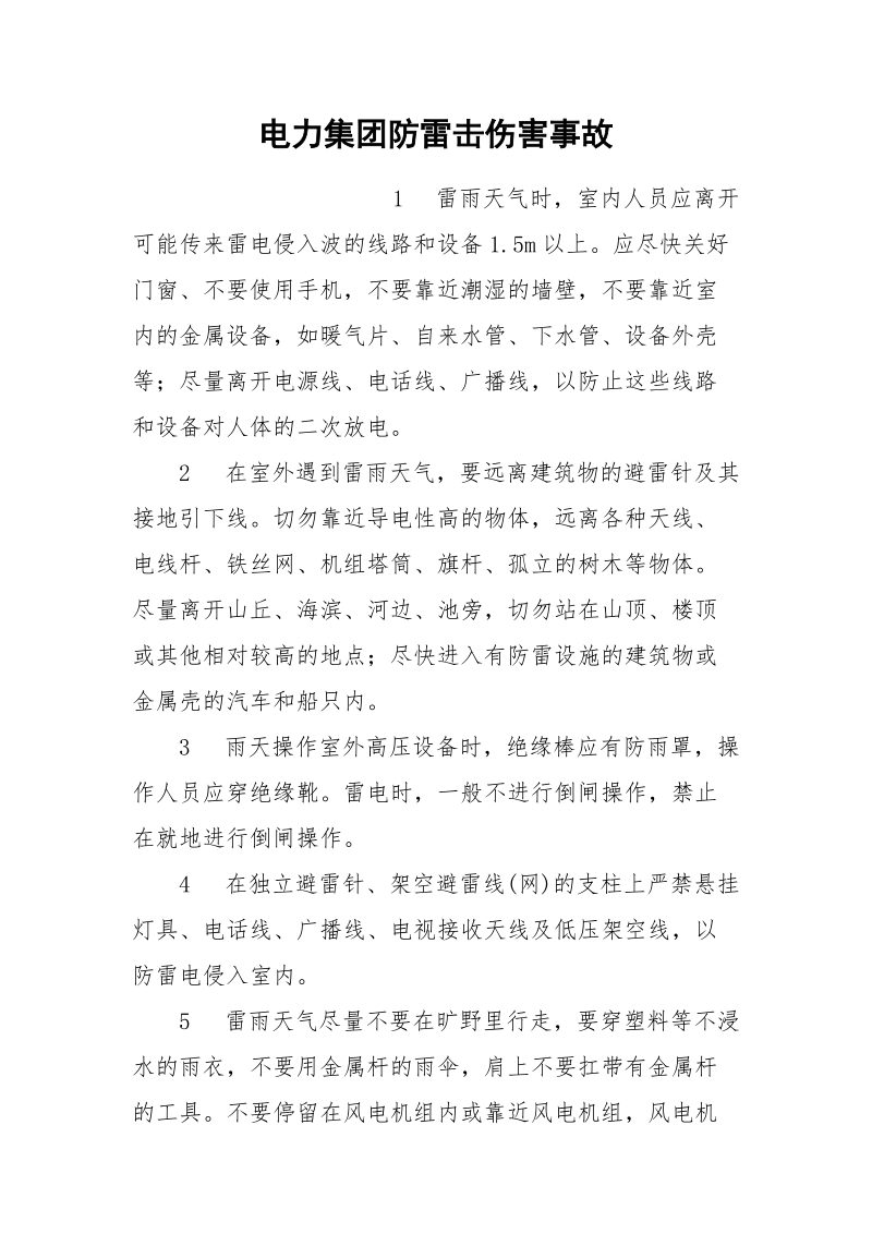 电力集团防雷击伤害事故.docx_第1页