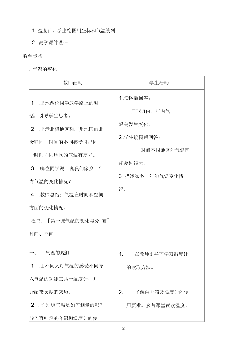 黄瑜参考资料七年级地理上册《气温的变化与分布》教案.docx_第2页