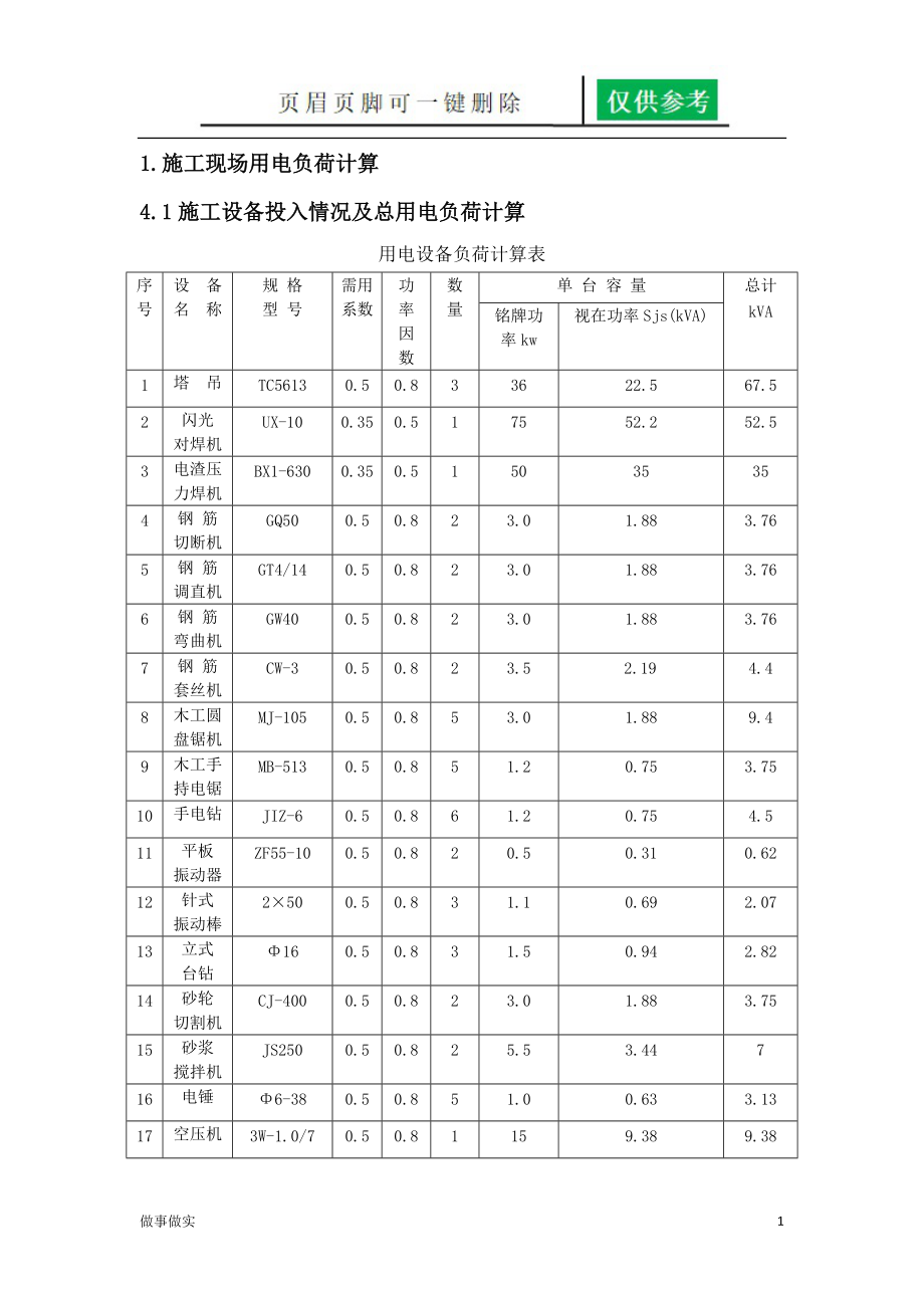 施工现场用电负荷计算[分析研究].docx_第1页