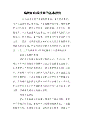 编织矿山救援网的基本原则.docx