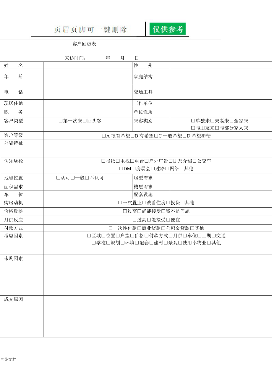 客户回访[行业材料].doc_第1页