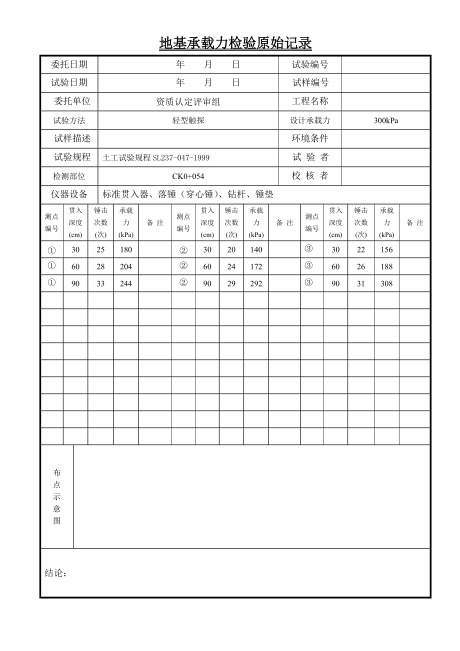 地基承载力检验记录表.doc_第1页