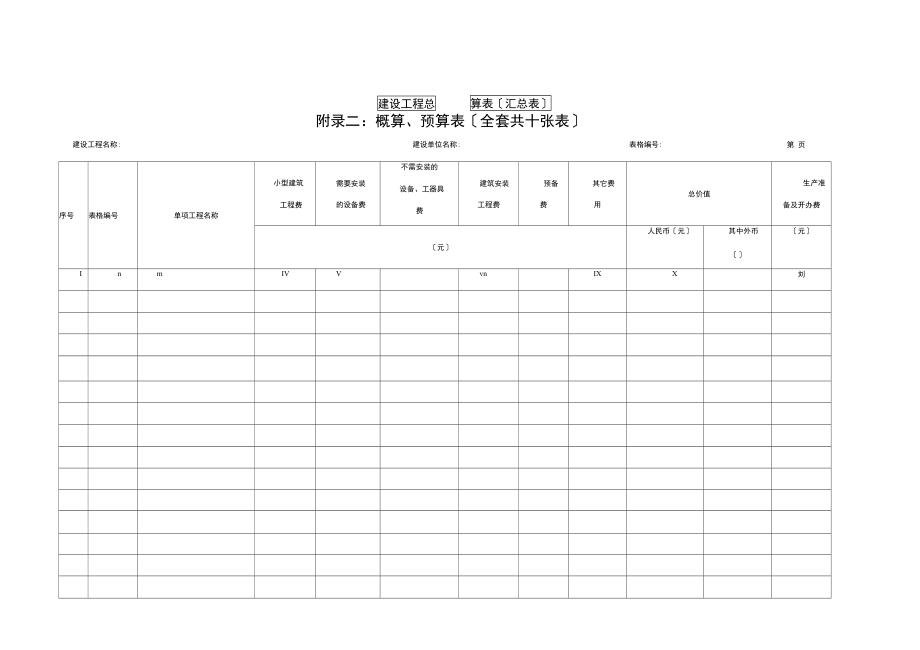 概预算表格全套(空).docx_第1页