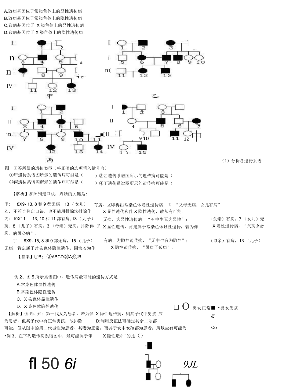 高中生物_遗传系谱图解题技巧.docx_第2页