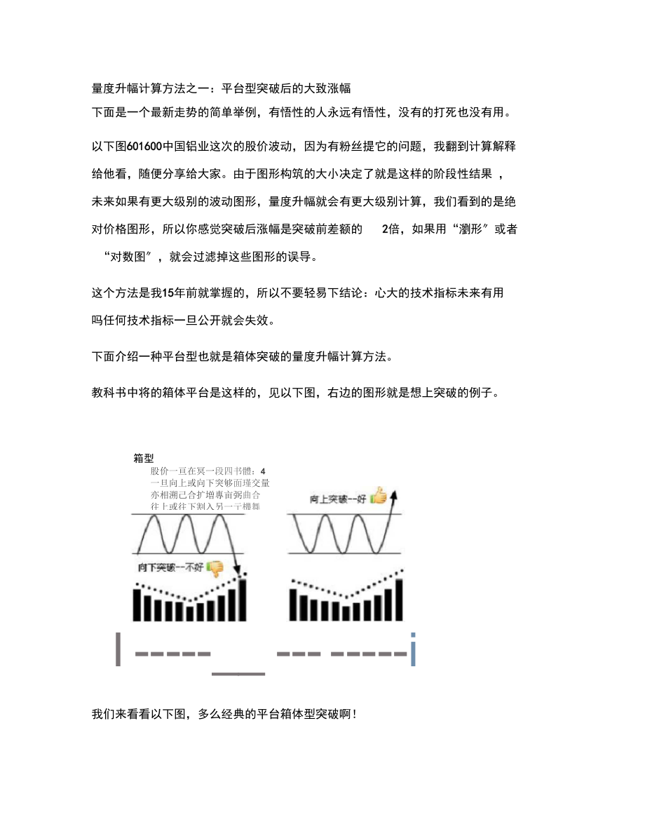 量度升幅计算方法之一：平台型突破后的大致涨幅.docx_第1页