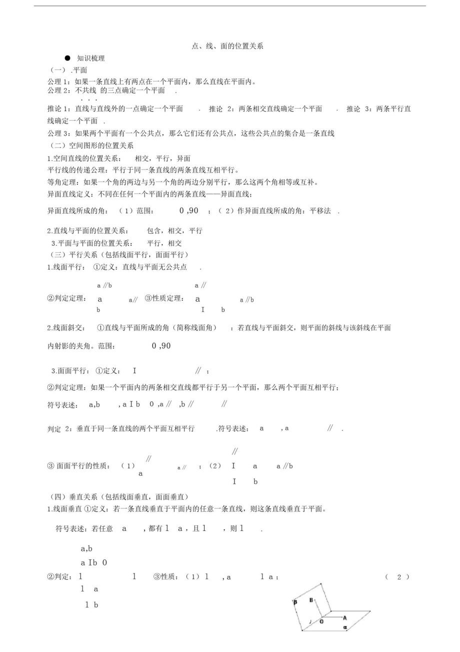 点线面位置关系例题及练习包括答案.doc_第1页