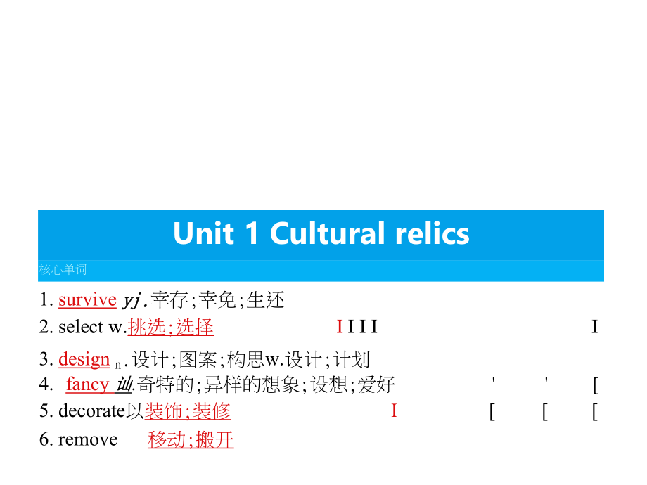 广东省高中英语学业水平测试(小高考)同步复习课件必修1基础梳理Unit1Culturalrelics.docx_第2页