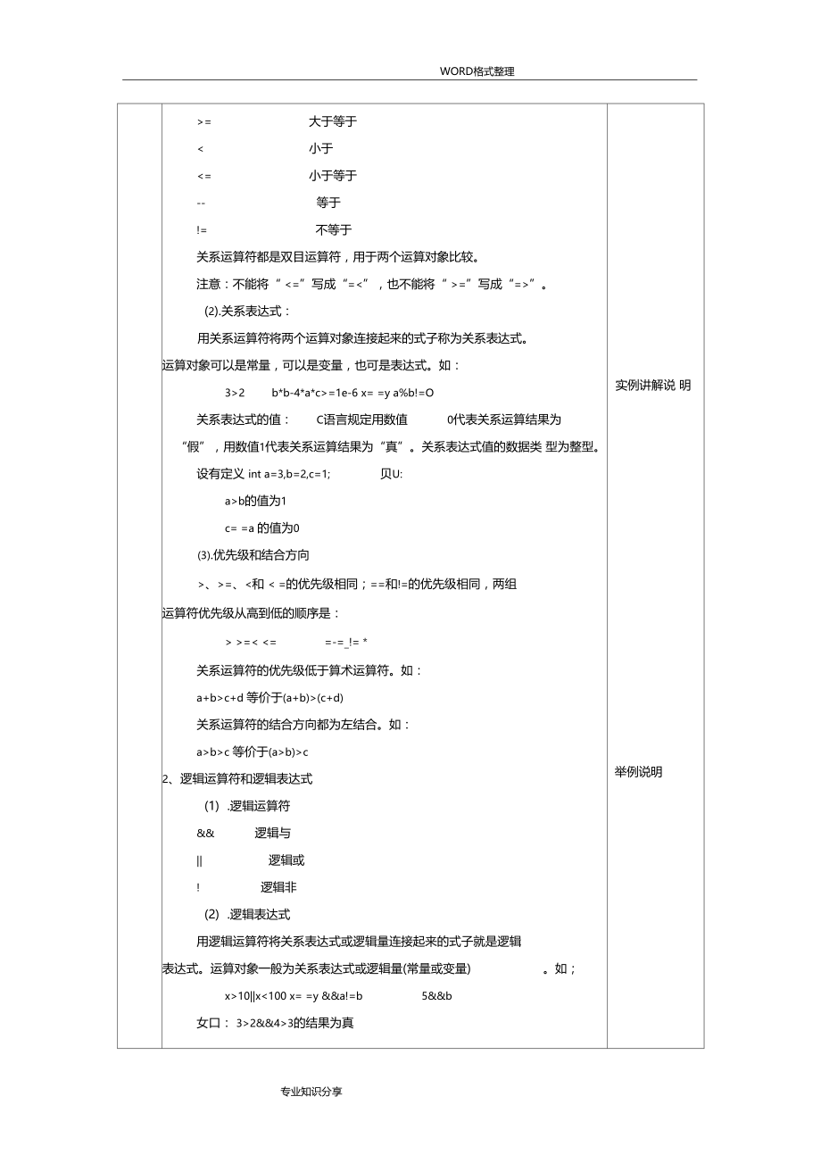 c语言选择结构程序设计教学案.doc_第2页