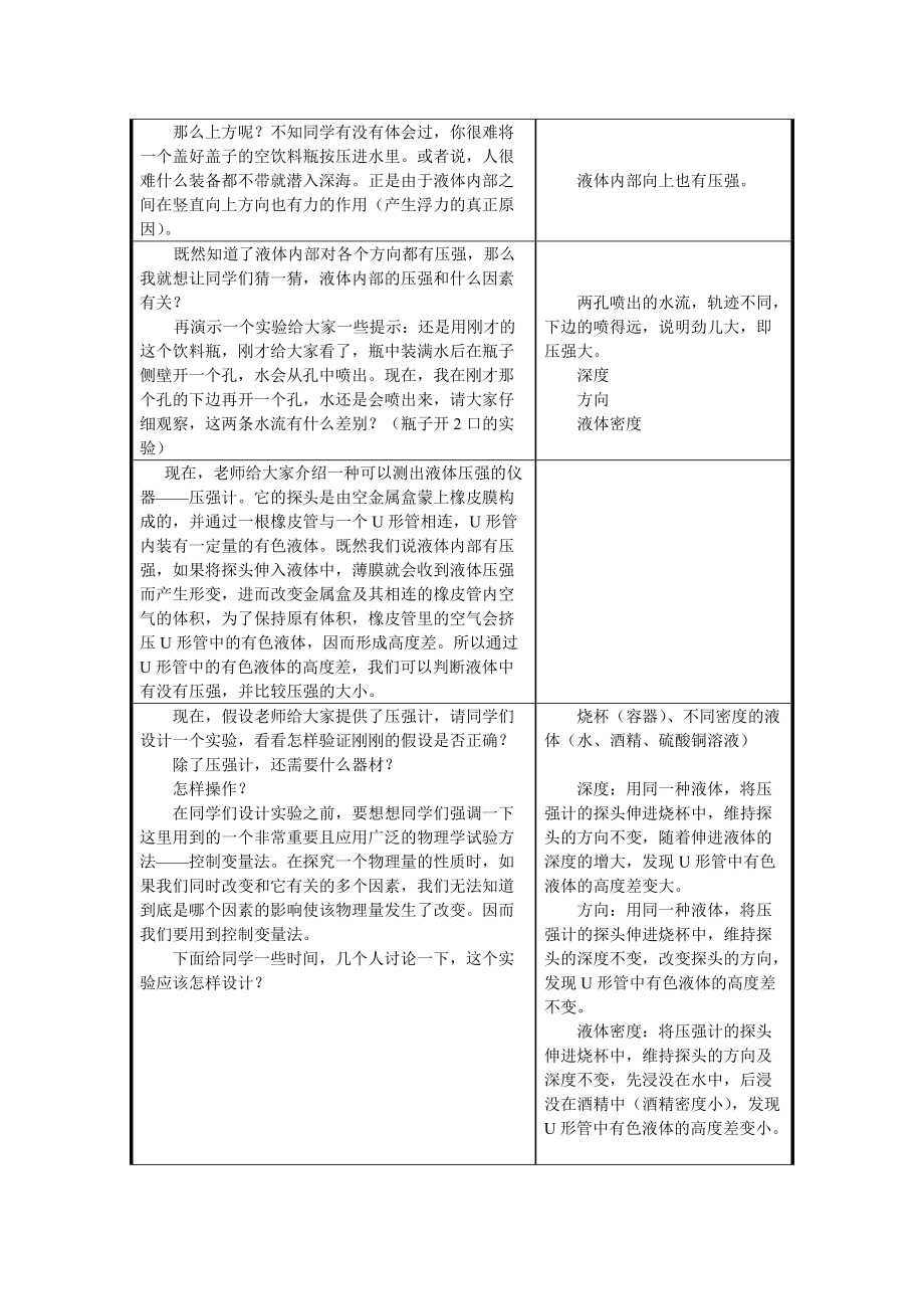 （推荐）初中物理液体的压强教案.docx_第2页