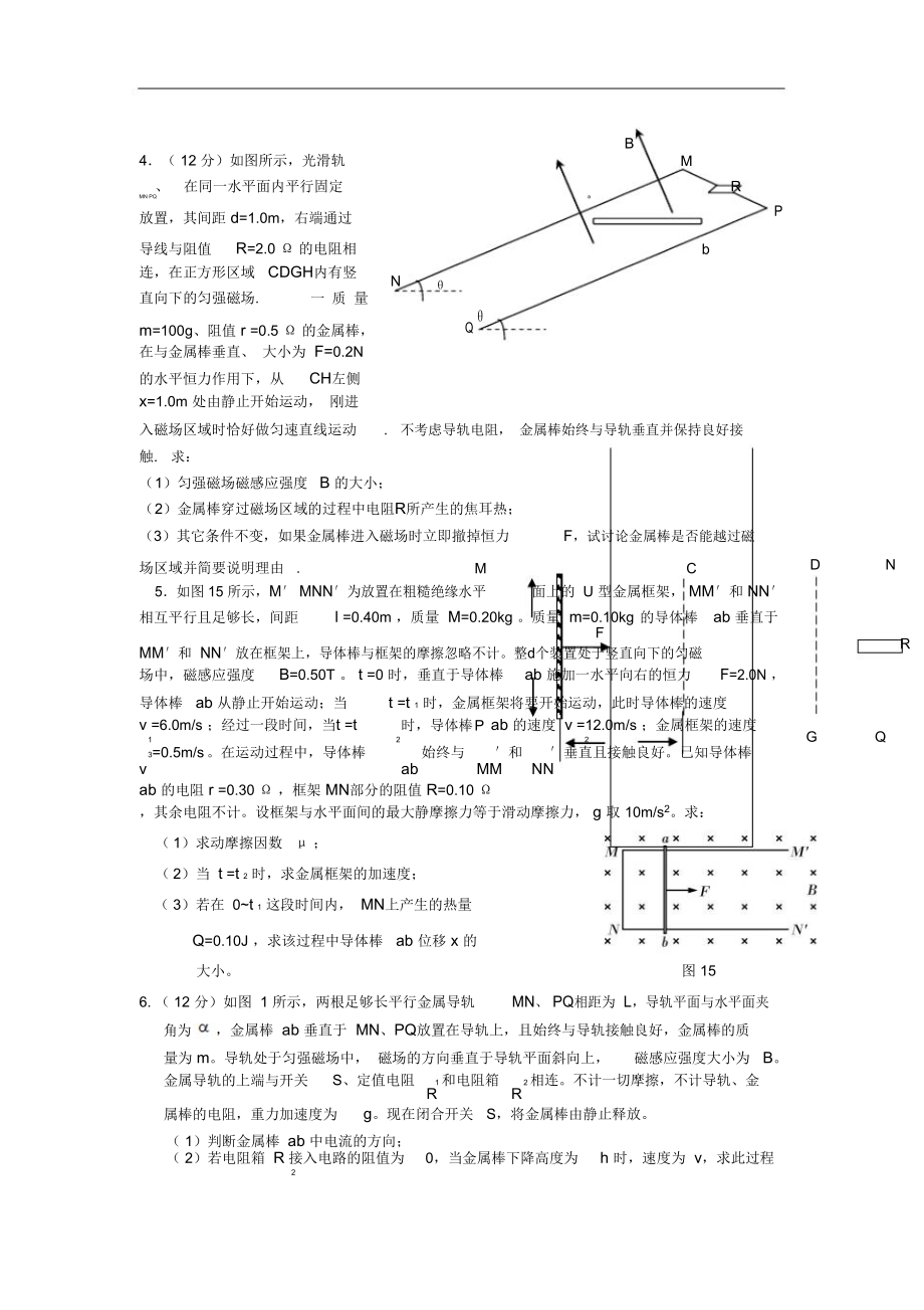 电磁感应单杆模型专项训练.doc_第2页