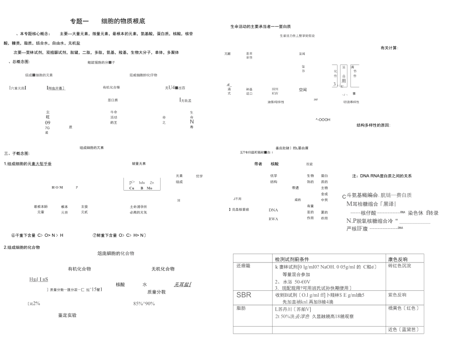 组成细胞的分子概念图汇编.docx_第1页