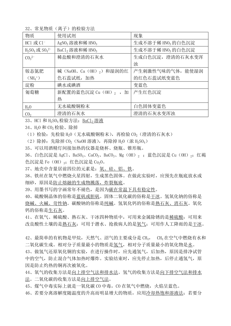 （推荐）九年级化学基础知识复习提纲.doc_第2页