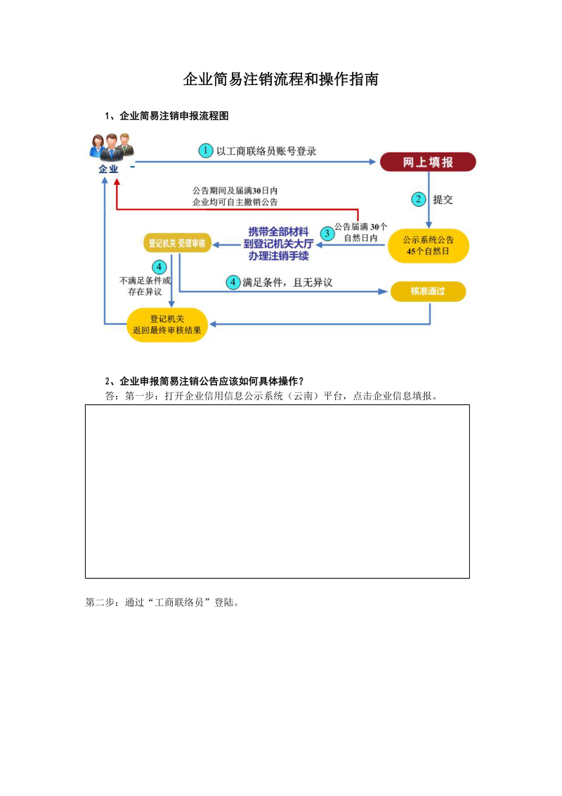 办理企业简易注销在国家企业信用信息公示系统（云南）中的.doc_第1页