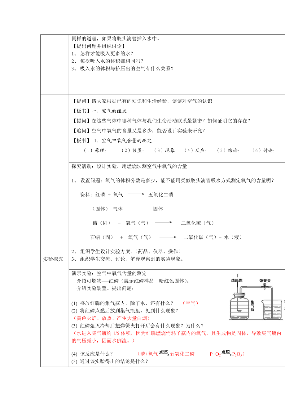 九年级化学上册人教新课标2.1空气教案人教版.doc_第2页