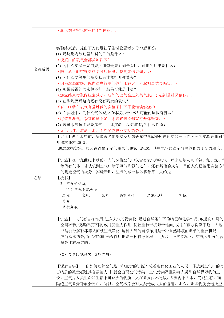 九年级化学上册人教新课标2.1空气教案人教版.doc_第3页