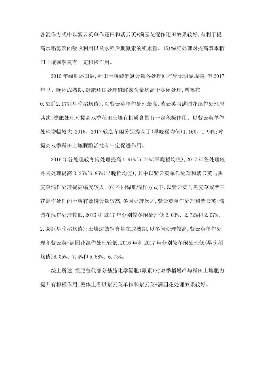 不同混作方式绿肥替代部分基施化学氮肥对双季稻产量形成及土壤特性的影响.pdf_第2页