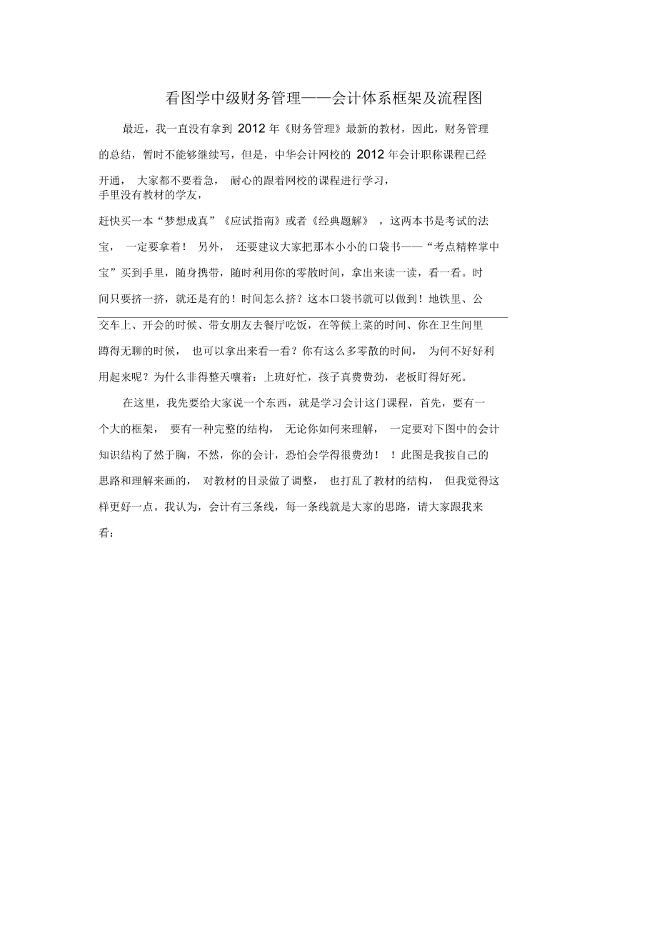 看图学中级财务管理——会计体系框架及流程图.docx_第1页