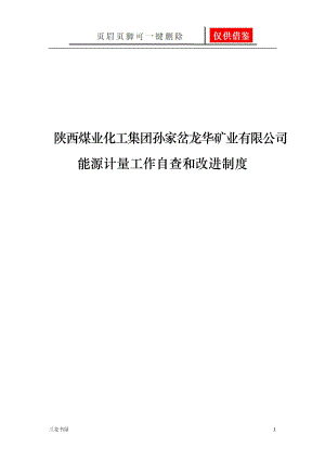 能源计量工作自查和改进制度[业界材料].doc