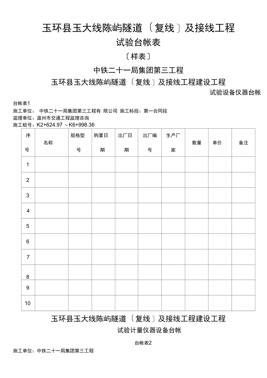 公路工程试验台帐表().docx_第1页