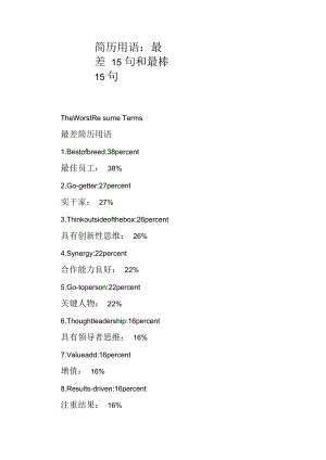 简历用语：最差15句和最棒15句.docx