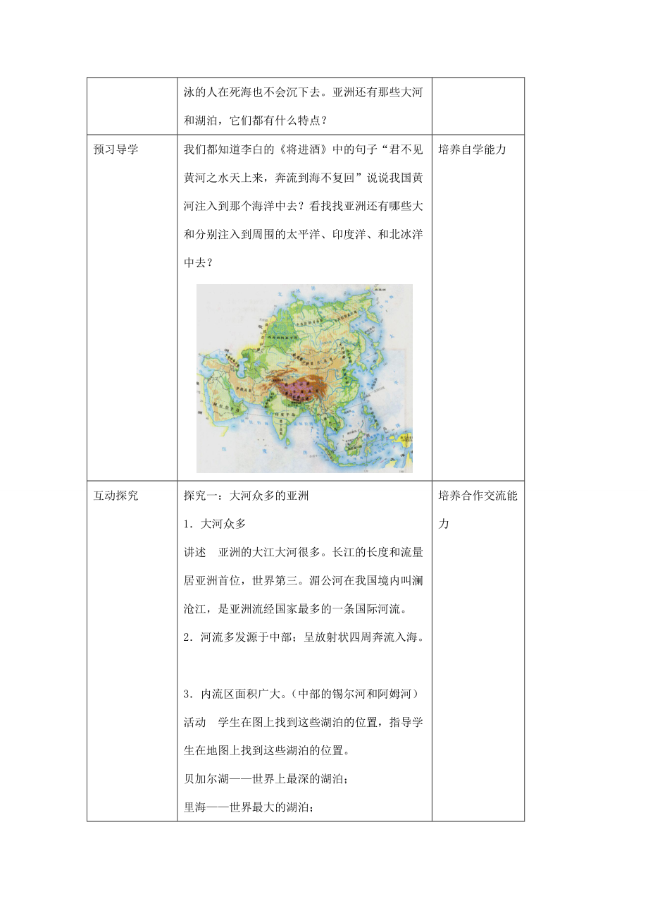 七年级地理下册 6.1 亚洲及欧洲教案3 （新版）湘教版-（新版）湘教版初中七年级下册地理教案.doc_第2页