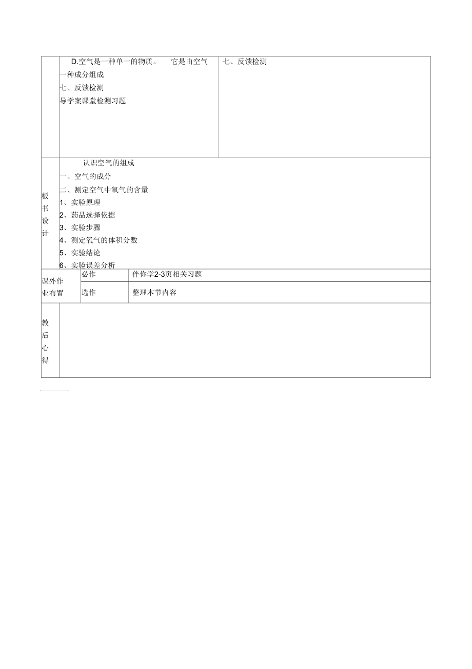 山东省烟台市黄务中学八年级化学全册4.空气的成分教案鲁教五四制.docx_第2页