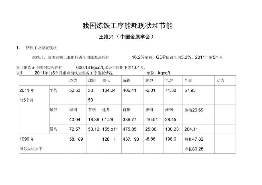 炼铁工序能耗现状和节能.doc_第1页